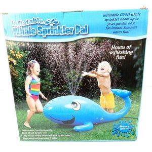 Inflatable Vinyl Blue Whale Sprinkler Pal Summer Fun Outdoor Water Toys Playtime